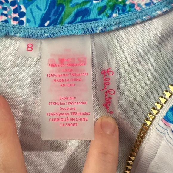 Lilly Pulitzer Nayte Rashguard Swim Top NWT las olas aqua - Picture 5 of 7